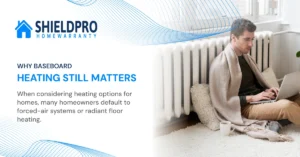 Hydronic baseboard heating system setup showing quiet, ductless home heating solution